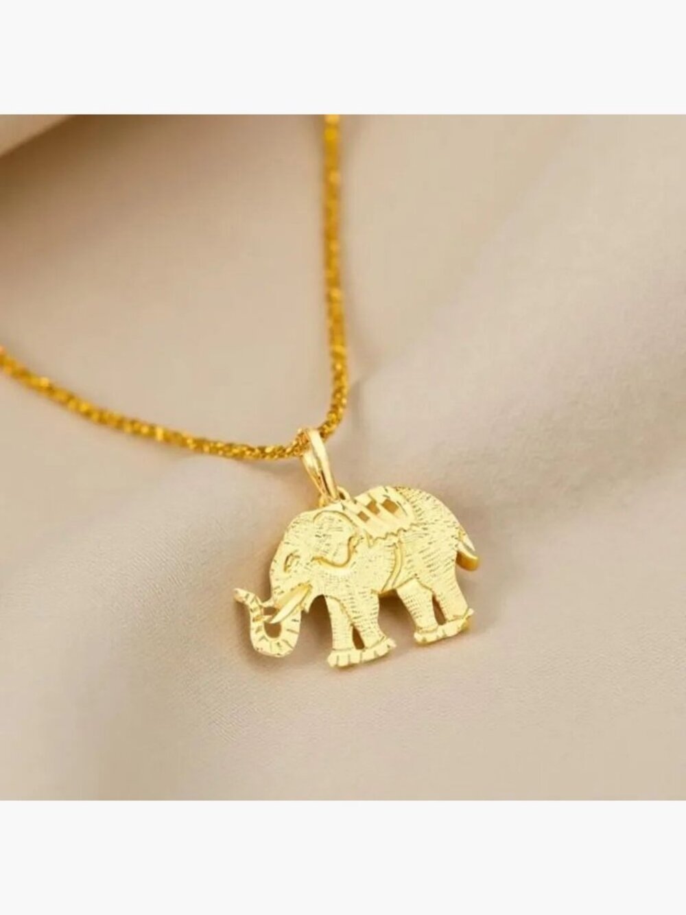 14K Gold Elephant Pendant | Lucky Animal Jewelry Charm Gift